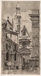 Etchings of Paris: Church of St. Stephen of the Mount