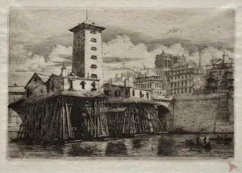 Etchings of Paris: The Notre Dame Pump