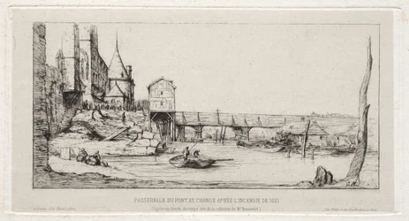 Footbridge Temporarily Replacing the Exchange Bridge, Paris, after the fire of 1621