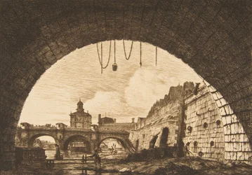 Le Pont-neuf et la Samaritaine de dessous la première arche du Pont-au-Change Pont-neuf