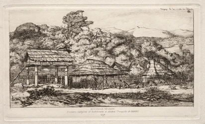 Native Barns and Huts at Akaroa, Banks