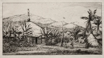 New Caledonia: Large Native Hut on the Road from Balade to Puebo, 1845