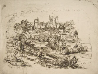 Ruins of the Château de Pierrefonds, after Viollet-le-Du..., 1858