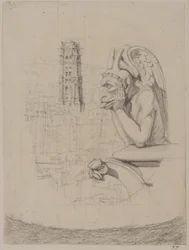 Study for “Le Stryge”: The Chimera and the Tower of Saint Jacques