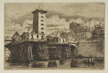 The Notre-Dame Pump, from “Etchings of Paris”