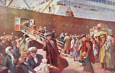 Emigrants bound for Canada aboard RMS Empress, Liverpool
