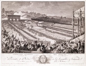 Festival of the Federation, 14 July 1790, at the Champ de Mars, Engraved by Isidore Stanislas Helman
