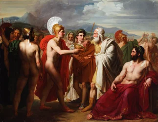 Achilles Presenting the Prize of Wisdom to Nestor During the Funeral Games
