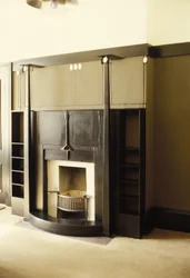Black-painted fireplace, c. 1914-c. 1928