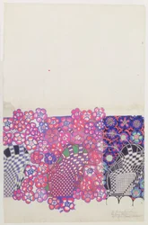 Blue and pink tobacco flower design