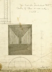 Design for the Order Desk Chair, Shown in Elevation and Plan
