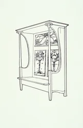 Line drawing of furniture (a cupboard), c.1910