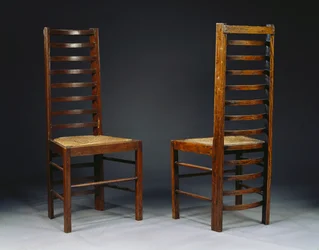 Two Ladder Back Chairs, for Miss Cranston