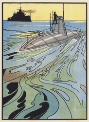 A Submarine preparing to dive