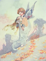 Angel Scattering Autumn Leaves