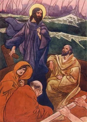 At This the Disciples Crouched in the Bottom of the Boat