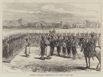 Manner of Swearing in Recruits to Our Indian Native Army