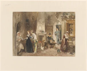 Servants of a Castle Gathered in an Anteroom