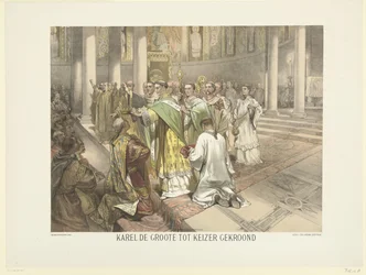 Charlemagne crowned emperor, 800. Series of 24 national history plates for School and Home (series title)