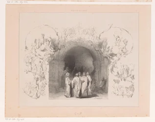 Religious Figures in Front of Church Portal