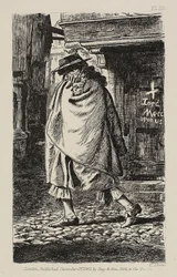 A Cloaked Figure Passing Through the Street (at the Time of the Plague in London)