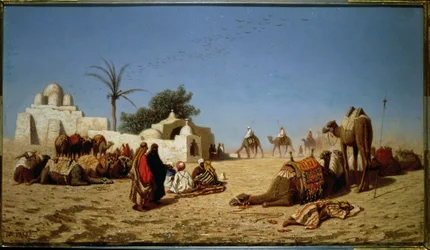 A Caravan Halted in the Desert
