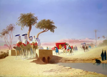 The Empress Eugenie visiting the Pyramids