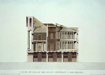 Cross Section of the Palais des Etats Generaux, Brussels, from 