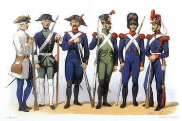Uniforms of french army: Marine and Colonial Troops