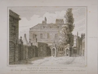 View of Warwick House, engraved by Samuel Rawle and published by John Booth, 1818