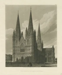 Lichfield Cathedral - West Front (engraving)