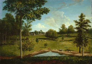 Landscape looking toward Sellers Hall from Mill Bank, c.1818