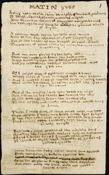 Poem of Charlotte Bronte. Autograph Fair Copy, with Deletions, of Poem 
