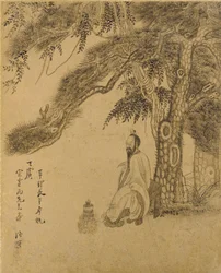 Preparing the Elixir beneath a Pine, Qing dynasty, 1651