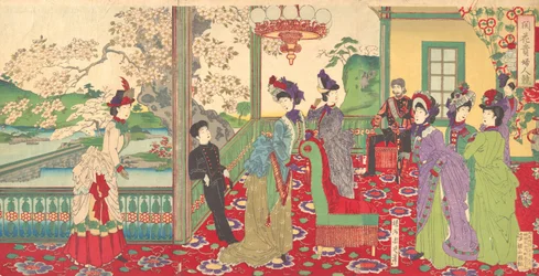 A Contest of Elegant Ladies among the Cherry Blossoms
