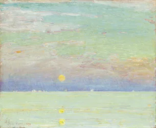 Moonrise at Sunset, Cape Ann
