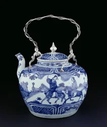 Chinese teapot with European handle, Transitional Period