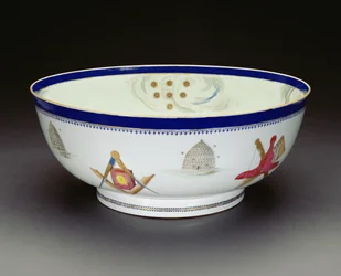 Famille Rose Export Masonic Bowl, Qianlong period, 1736-95