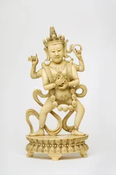 Figure of Indian goddess Kali holding a thunderbolt