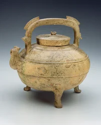 Glazed pottery kettle, Warring States period