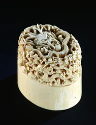 Imperial Seal with a Dragon Guarding a Pearl of Wisdom