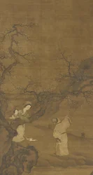 Man and Woman Enjoying Plum Blossoms