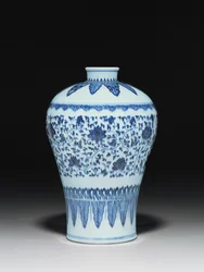 Ming-style vase, Meiping, painted in 15th century style