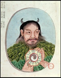 The Legendary Emperor Fu-Hsi, Illustration from a Pen Tsao, 18th-19th Century