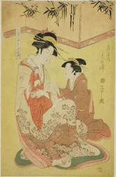 Beauties Parodying the Seven Sages - A Selection of Younger Courtesans: Shinoura of the Tsuruya