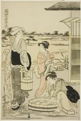 Ono no Komachi Washing the Copybook, from the series 