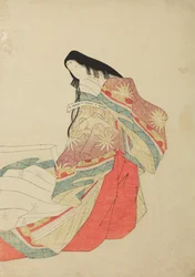 Standing Court Lady, plate from the album: Thirty-six Female Poets