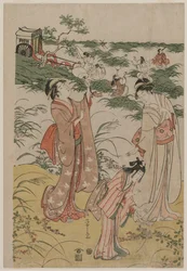 Women Chasing Crickets on an Autumn Moor, early 1790s