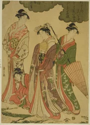 Women Viewing Cherry Blossoms