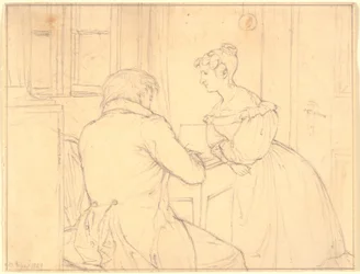 The Painter C.D. Gebauer Drawing for Miss Margrethe Hahn